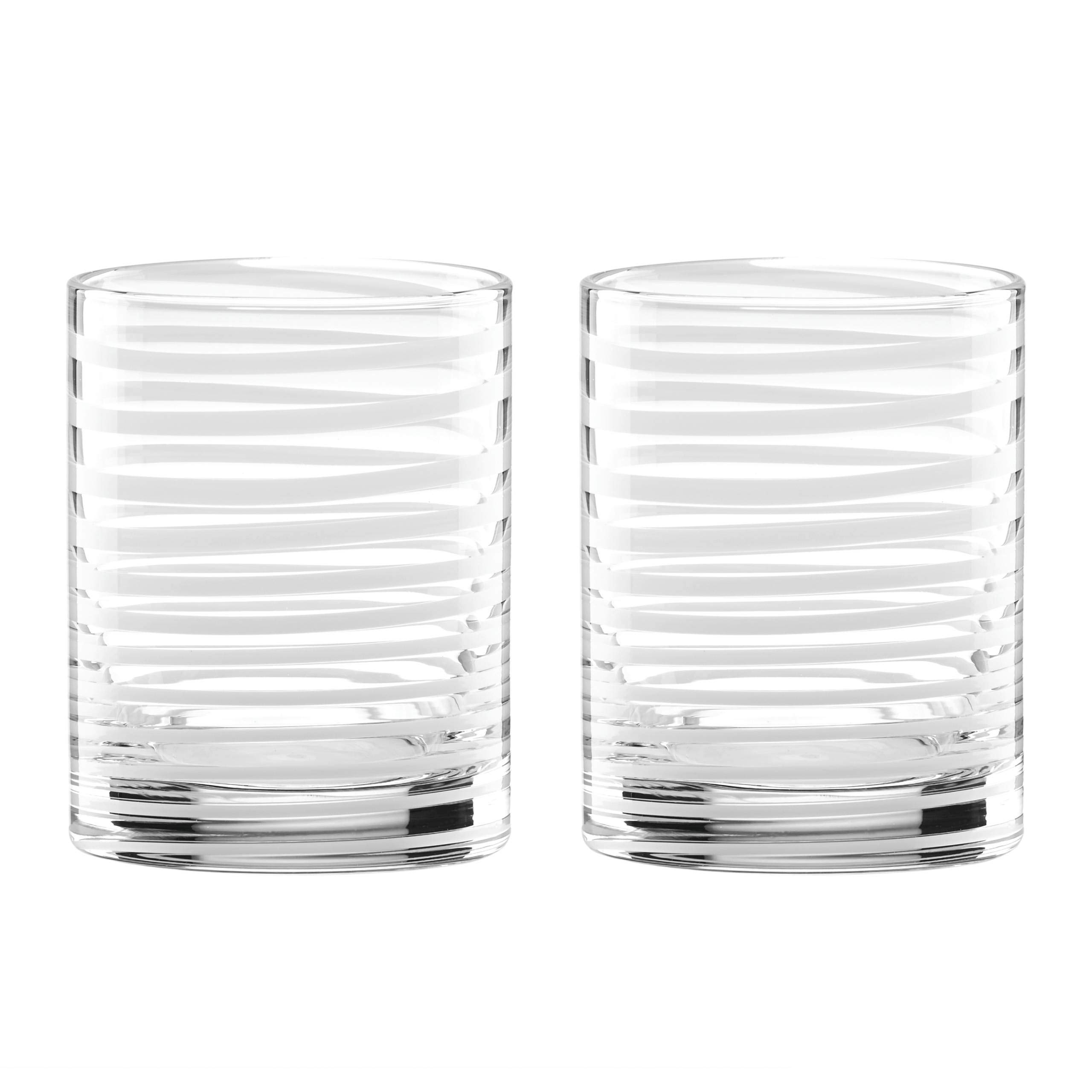 Kate Spade New York White Charlotte Street 2Pc Dof Glass Set, 1.90 LB