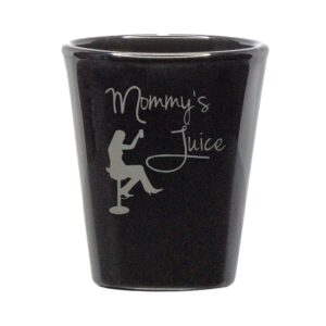 mommy's juice shot glass (black)