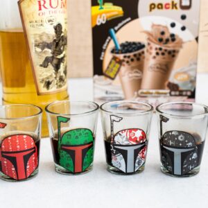 Silver Buffalo Star Wars Holiday Boba Fett 2.5-Ounce Mini Shot Glasses | Set of 4