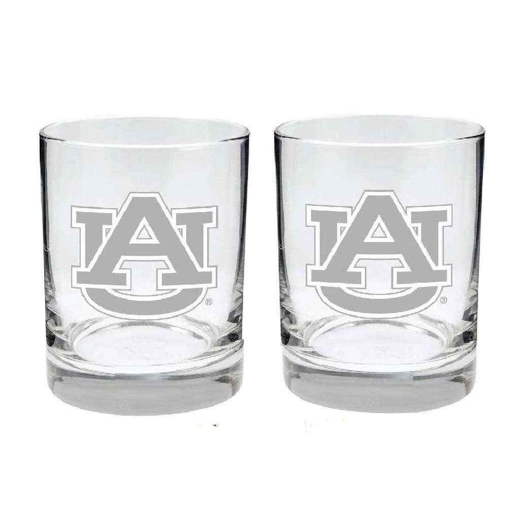 Michigan Wolverines 2-Sided Satin Finish, Rock (or Whiskey) Glass - Set of 2