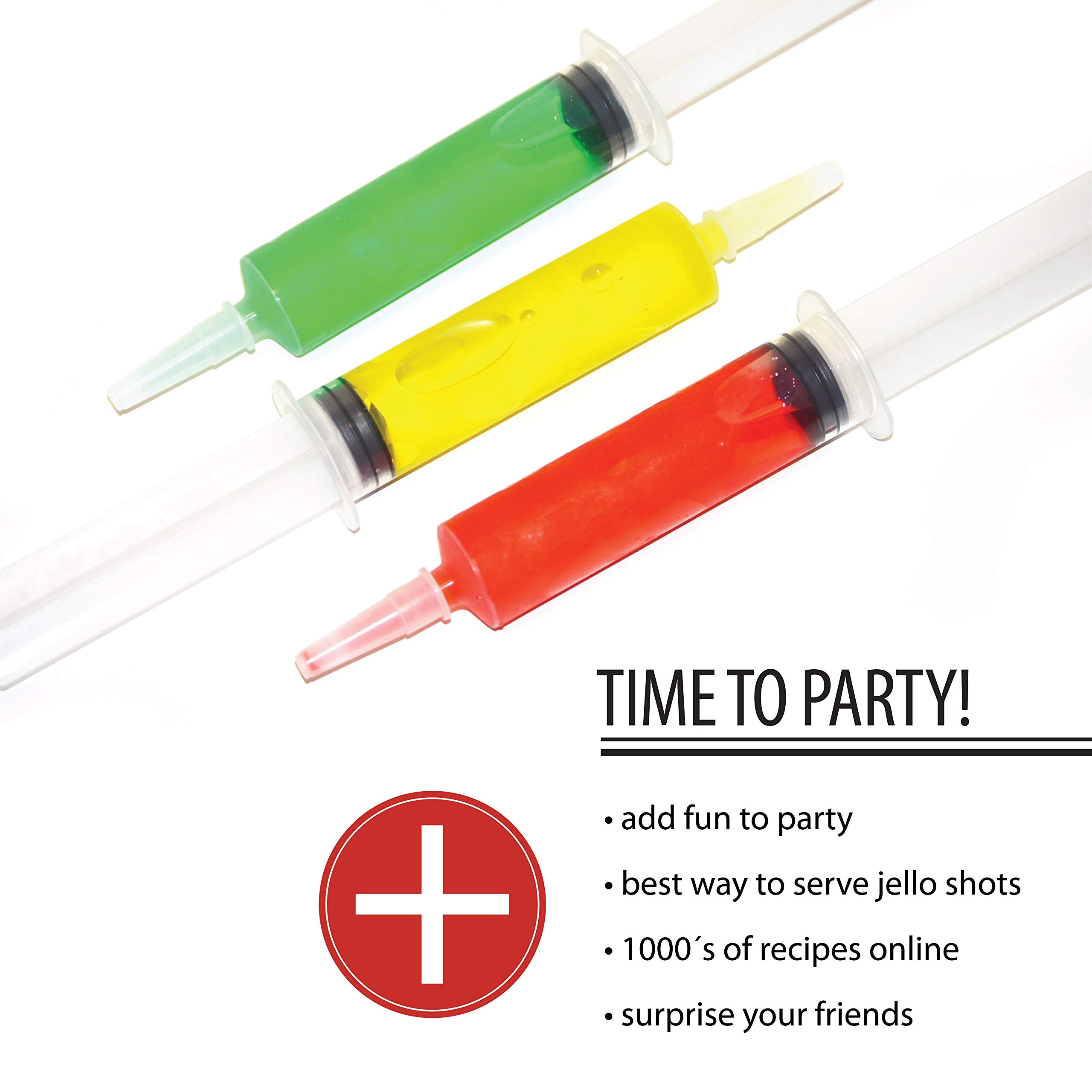 Jello shot syringes 50 pack (2oz) Reusable edible/drink Party seringe alcohol shots. Perfect supplies for Halloween, bachelor/bachelorette, college parties, drinking games, nurse, ladies, Summer Fun