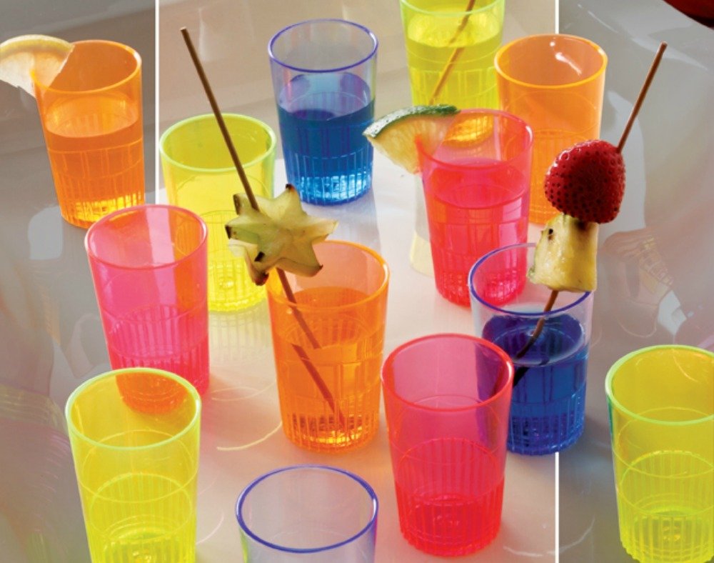 zappy 48 1.5 oz Straight Wall Shooter Hard Disposable Plastic Shot Glasses Party Bar Glasses Wedding Cups Wine Glass Cocktail Champagne Martini Neon Party Cups Colored Drinking Glasses Shooter Glass