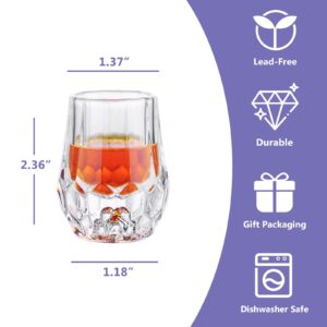 Jaepsing Shot Glasses, 0.5oz Heavy Base Shot Glass Set of 6/Cute Shot Glasses/Clear Shot Glasses/Cordial Glasses/Sherry Glasses/Perfect for Spirits