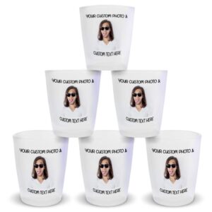 shot glasses bar accessories custom personalized photo picture & text alcohol bar supplies set of 6 ceramic 2 oz