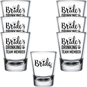 shop4ever bride and bride's drinking team member xoxo shot glasses 7 pack (7)