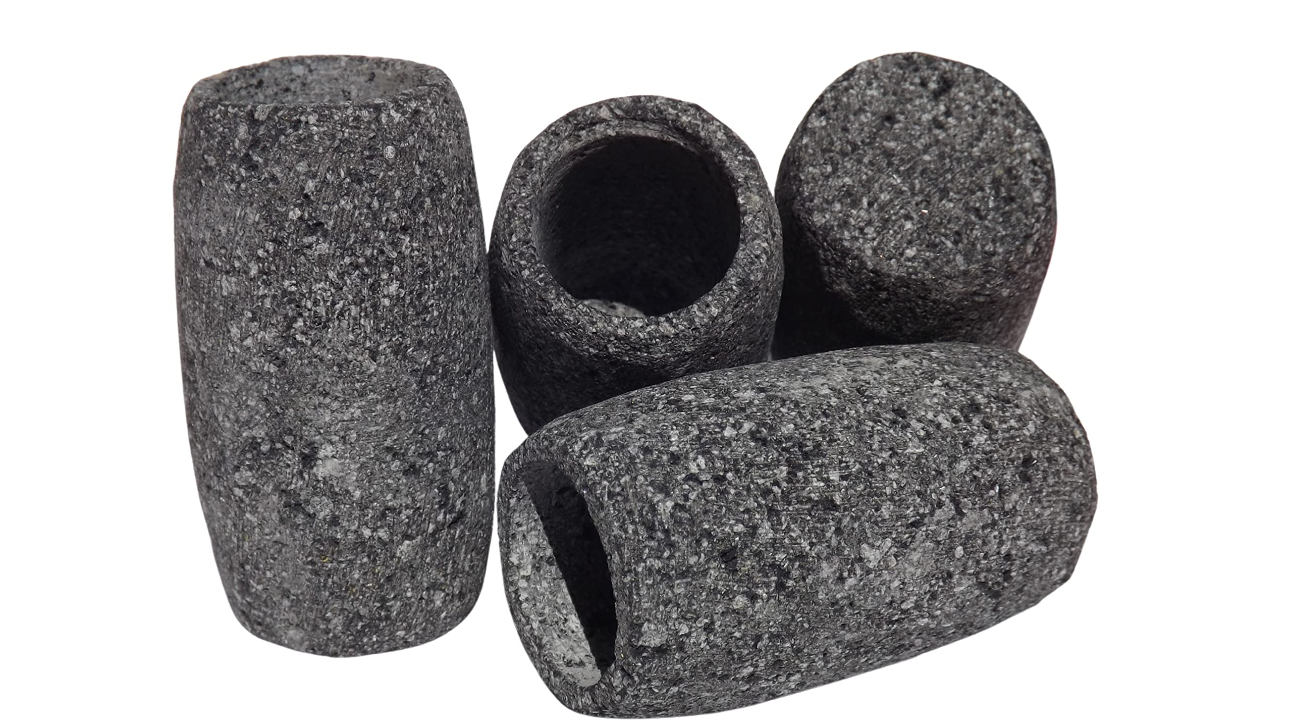 MEXTEQUIL - Volcanic Stone Shot Glasses - Set of Natural Shot Glass - 1.5 Oz - 100% Organic & Eco friendly - Natural Basalt Rock (4 pieces)