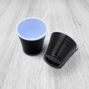 Custom Party Cup Shot Glasses 2 oz. Set of 10, Personalized Bulk Pack - Made with Hard Plastic, Great for Birthdays, Parties, Indoor & Outdoor Events - Black