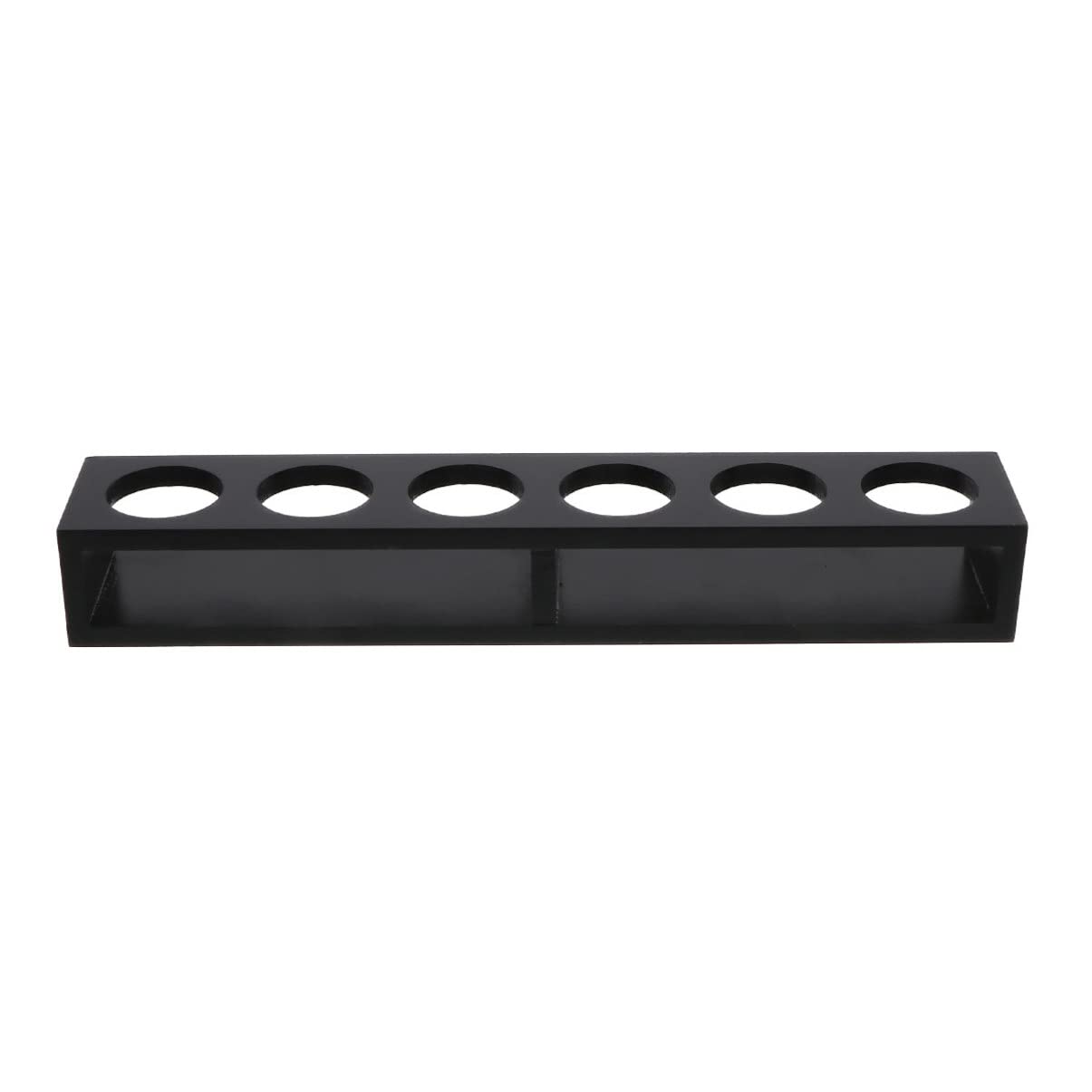 DOITOOL Black Shot Glass Holder Rack, Professional Wooden Holder for Tequila, 6 Thick Base Shot Serving Tray for Whiskey, Vodka, Tequila, Cocktail, Soju, Party, Bar, Nightclub