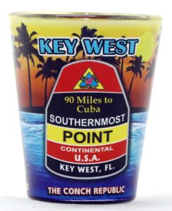 key west florida icons sunset in-and-out shot glass