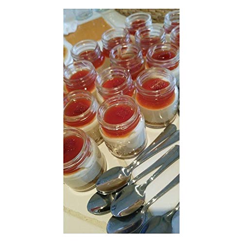 Sunshine Mason Co. Mini Mason Jar Shot Glasses with Metal Lid 2 Oz with Dessert Spoons, 6 Pieces