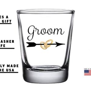 Rogue River Tactical Groom Shot Glass Set Gift For Husband Wife Newlywed Wedding Gift Novelty