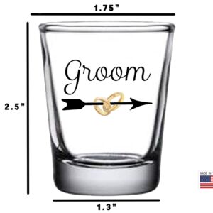 Rogue River Tactical Groom Shot Glass Set Gift For Husband Wife Newlywed Wedding Gift Novelty