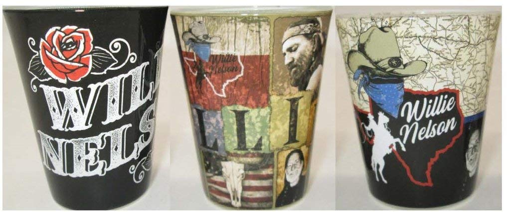 Willie Nelson Shot Glasses with Map