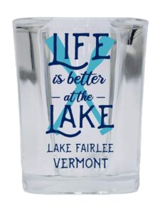 r and r imports lake fairlee vermont souvenir 2 ounce square base liquor shot glass paddle design