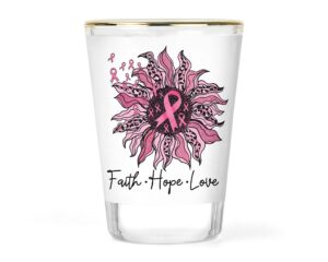 breast cancer gift - cancer shot glass - cancer awareness gift- breast cancer gift - breast cancer month gift - pink ribbon gift