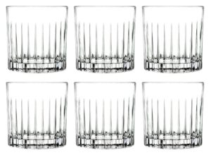 barski tumbler glass - double old fashioned - set of 6 - glasses - designed dof crystal glass tumblers - for whiskey - bourbon - water - beverage - drinking glasses - 12 oz. - made in europe