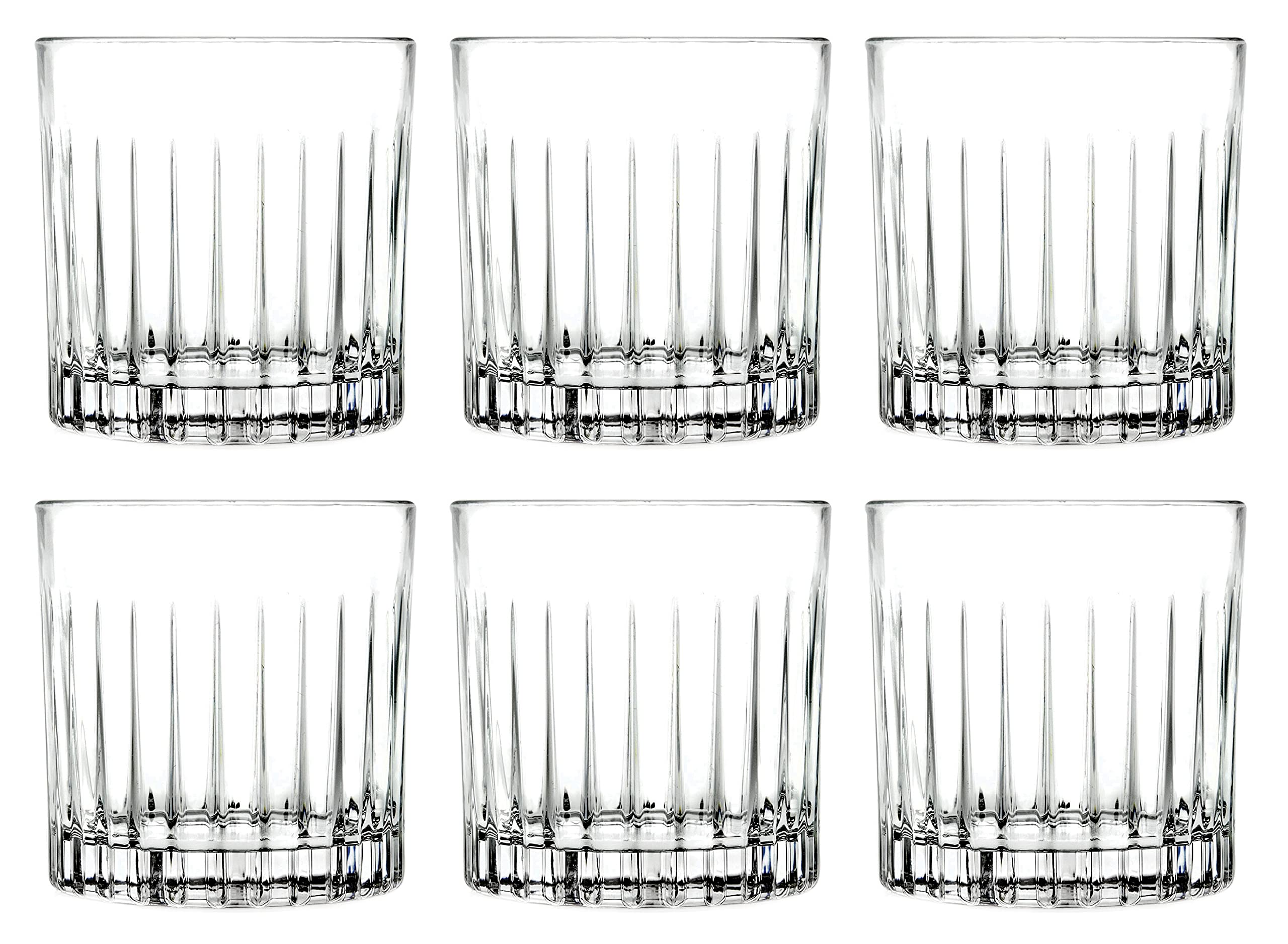 Barski Tumbler Glass - Double Old Fashioned - Set of 6 - Glasses - Designed DOF Crystal Glass Tumblers - For Whiskey - Bourbon - Water - Beverage - Drinking Glasses - 12 oz. - Made in Europe