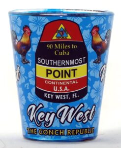 key west florida buoy roosters in-and-out shot glass
