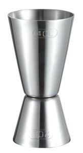 visol "perfect shot" stainless steel double jigger cup, chrome