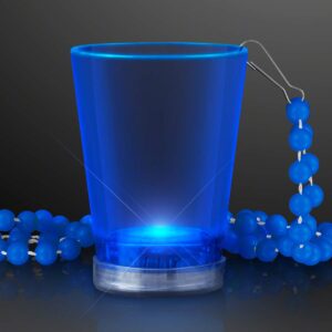flashingblinkylights light up blue shot glass on party bead necklaces (set of 4)