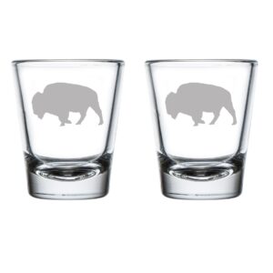 set of 2 shot glasses 1.75oz shot glass buffalo