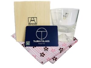 tajima glass [with certificate] tajima glass fuji glass sakura tg16-015-rs rocks glass japanese traditional handicraft edo kiriko glass, clear, size dia 92 mm x height 95mm, 270ml