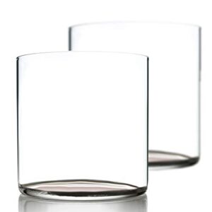 amehla "bare ultra thin cocktail glasses 12-ounce double old fashioned whiskey glasses - bar glass set for use as mixed drink glass - bourbon tumblers, or minimalist h20 water drinking glass - (2)