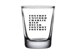 rogue river tactical funny foxtrot off shot glass gift for military veteran acronym