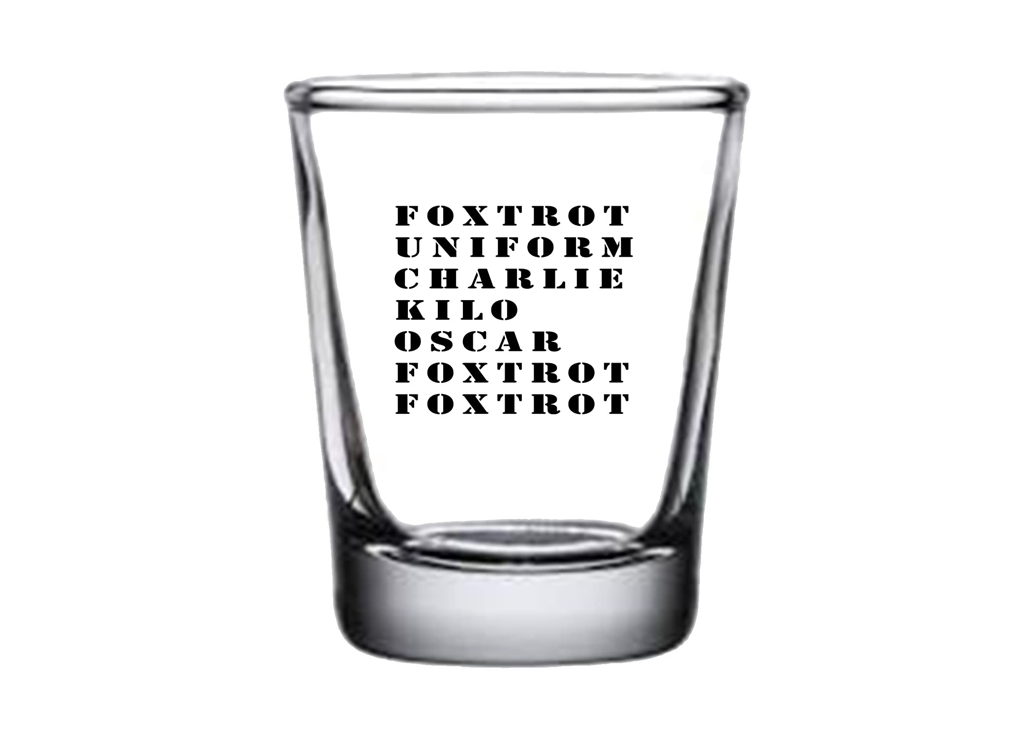 Rogue River Tactical Funny Foxtrot OFF Shot Glass Gift For Military Veteran Acronym