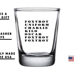 Rogue River Tactical Funny Foxtrot OFF Shot Glass Gift For Military Veteran Acronym