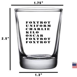 Rogue River Tactical Funny Foxtrot OFF Shot Glass Gift For Military Veteran Acronym