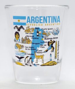 argentina landmarks and icons collage shot glass