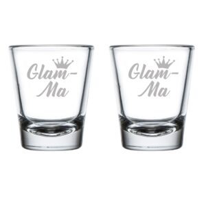 set of 2 shot glasses 1.75oz shot glass glam-ma mom mother grandmother grandma