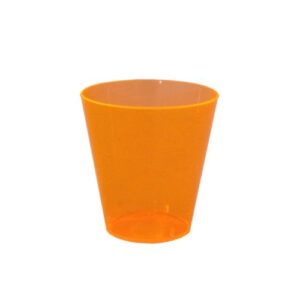 party essentials hard plastic 2-ounce shot/shooter glasses, neon orange, 50 count
