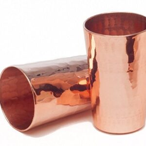 Sertodo Copper Tequilero Shot Cup | Set of 2, 2 oz | 100% Pure Copper, Hand Hammered, Heavy Gauge | Tall Shooter Design | High-End Shot Glass For Fine Spirits