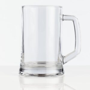 Burns Glass Beer Pint Glasses, Classic German Stein Beer Mug, 22 Oz.