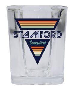 r and r imports stamford connecticut 2 ounce square base liquor shot glass retro design