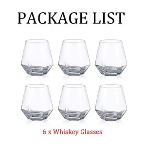 Old Fashioned Glass Whiskey Glasses Rocks Glasses Diamond glasses Set of 2, Whiskey Glass Set Scotch Glass Fathers Mothers Day Gifts Tilted 10-Ounce Modern Look for Men Women, Dad, Husband, Friends