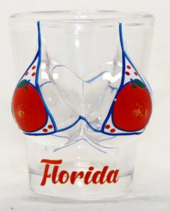 florida oranges bikini bust 3d shot glass