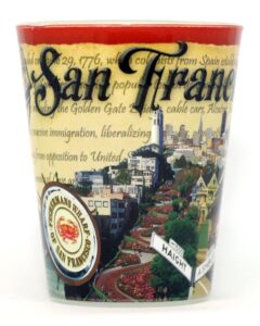 san francisco california stamp design shot glass