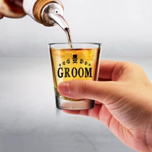 shop4ever Groom and Groom's Drinking Team Member Glass Shot Glasses Wedding Bachelor Party Shot Glasses 12 Pack