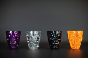 funiverse 40 bulk halloween skull party favor shot glasses or dessert cups - ideal for kids of all ages