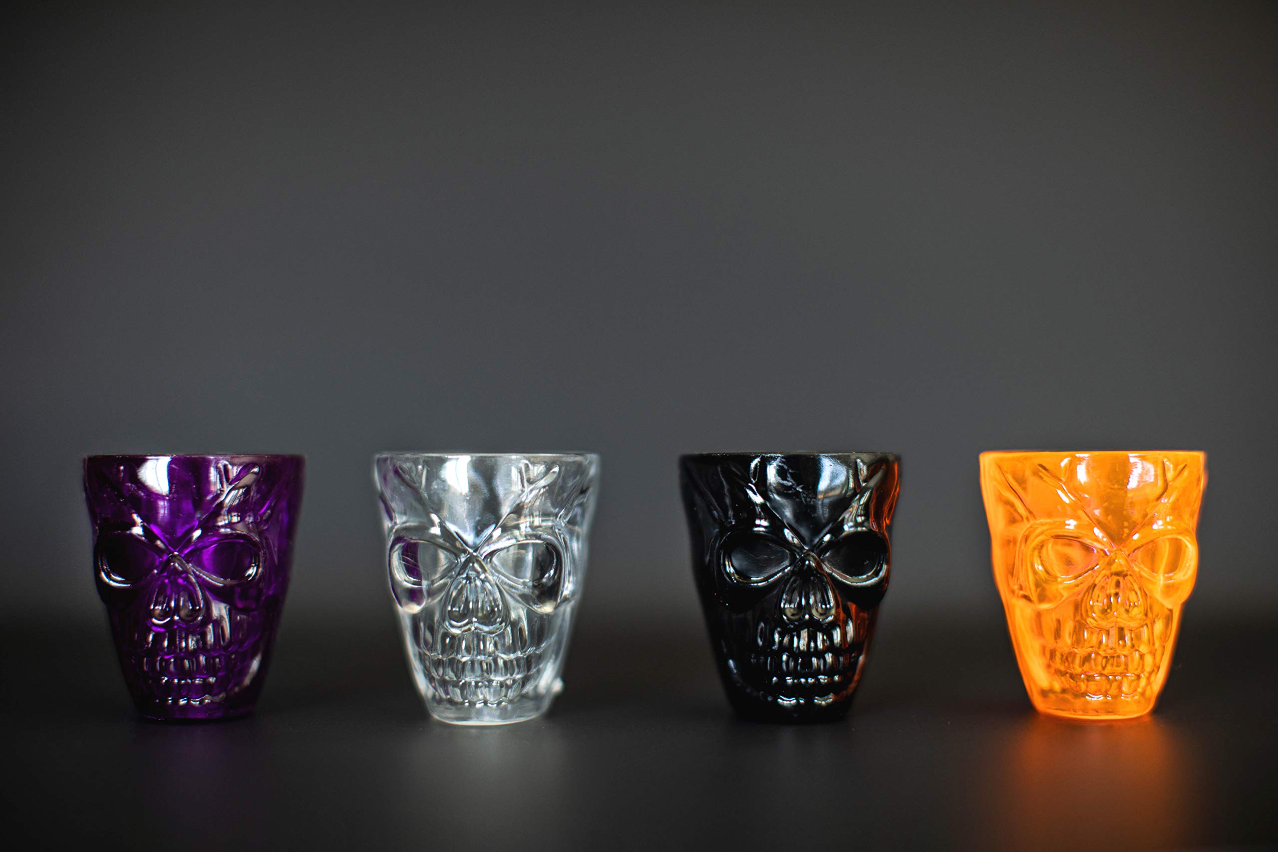 Funiverse 40 Bulk Halloween Skull Party Favor Shot Glasses or Dessert Cups - ideal for kids of all ages