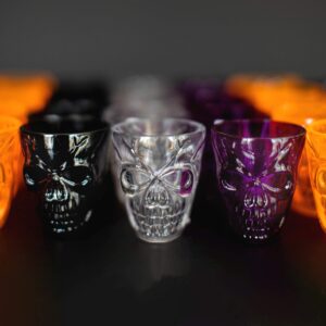 Funiverse 40 Bulk Halloween Skull Party Favor Shot Glasses or Dessert Cups - ideal for kids of all ages