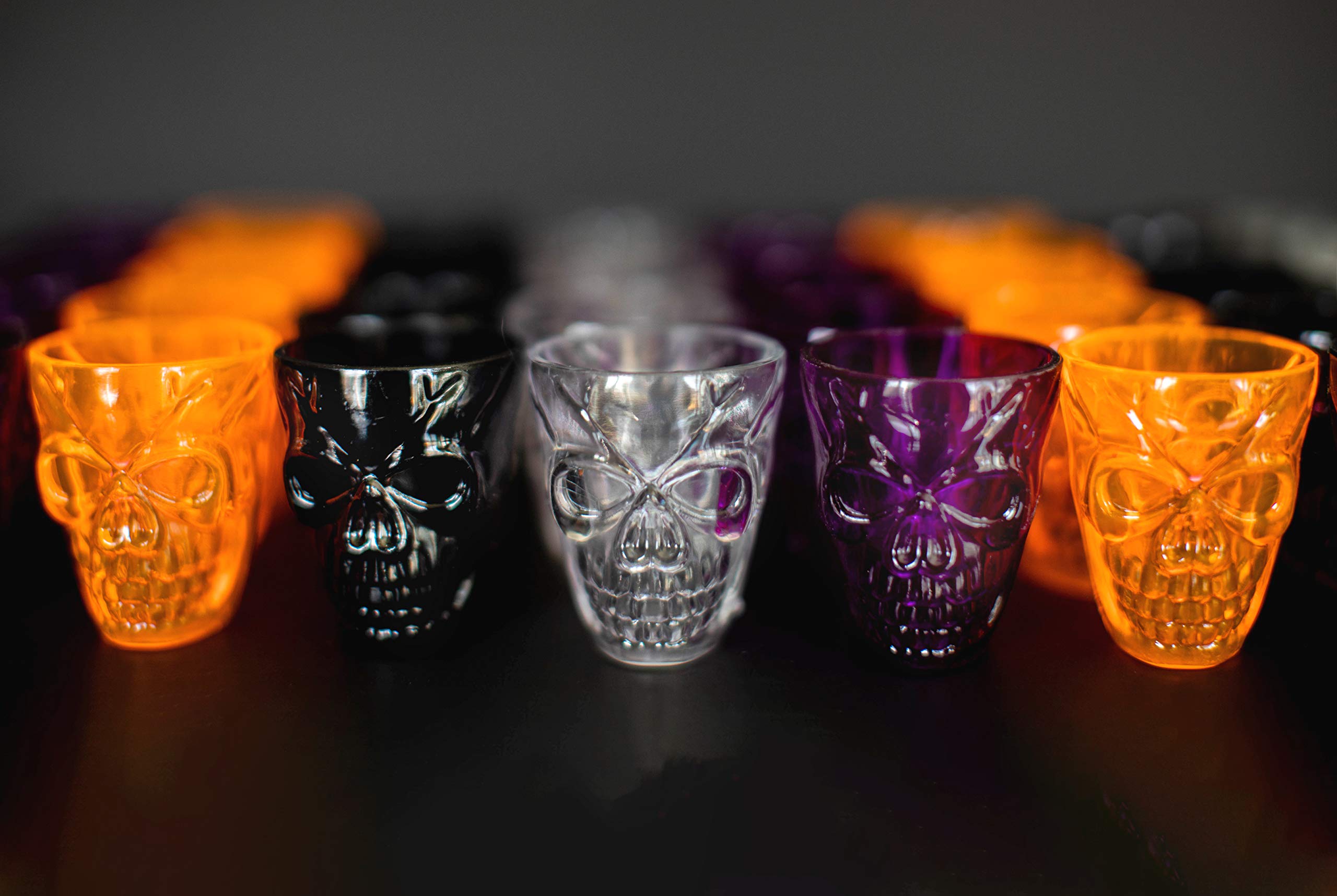 Funiverse 40 Bulk Halloween Skull Party Favor Shot Glasses or Dessert Cups - ideal for kids of all ages