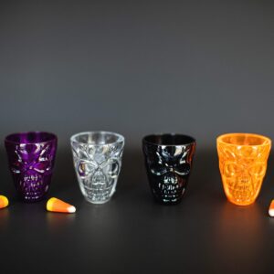 Funiverse 40 Bulk Halloween Skull Party Favor Shot Glasses or Dessert Cups - ideal for kids of all ages