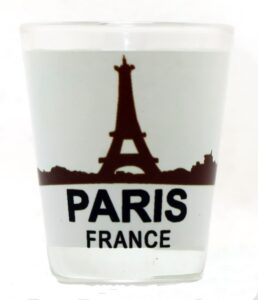 paris france eiffel tower sunset view shot glass