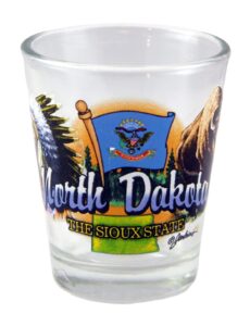 north dakota sioux state elements shot glass