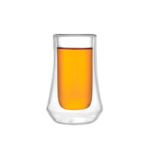 JoyJolt Cosmo Double Wall Shot Glasses – Set of 4 2 oz Glasses Suitable for Cocktails Espresso, or Desserts – Shot Glass Ideal for Liquor Bar – Drinking Games with Shot Glasses Essential