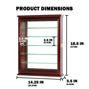 36 Shot Glass Display Case Wall Cabinet Holder Rack with Glass Door - Cherry Finish (SCD06B-CH)